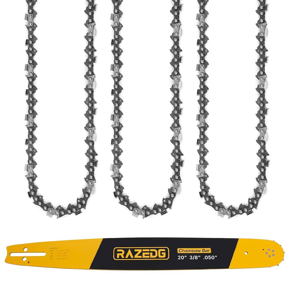 RazEdg 20인치 전기톱 바 및 체인 콤보, .325인치 피치, 050인치 게이지, 78개의 드라이브 링크가 허스크바르나, 에코 CS-440, 장인, 밀워키 M18 FUEL - 상품 이미지