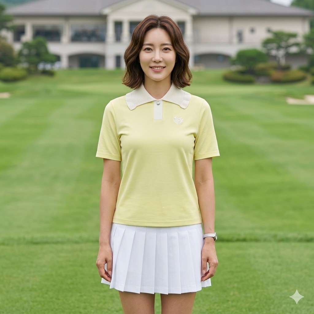 볼빅 여성 여름 골프웨어 니트애리 스판 항균 골프 반팔티셔츠 - 상품 이미지