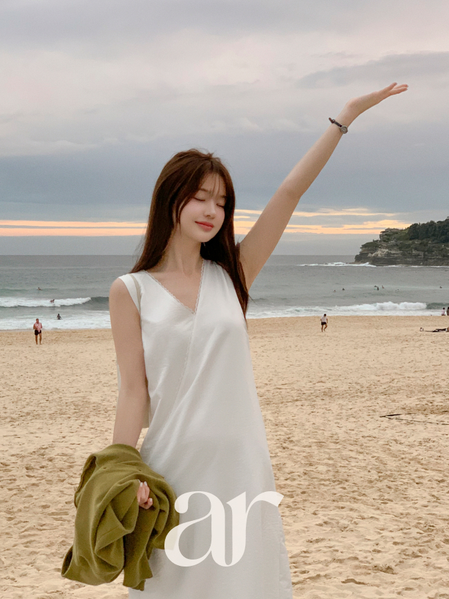 실키 레이스 밑단 레이어드 나시 롱 원피스 op16275 - 상세 이미지 2