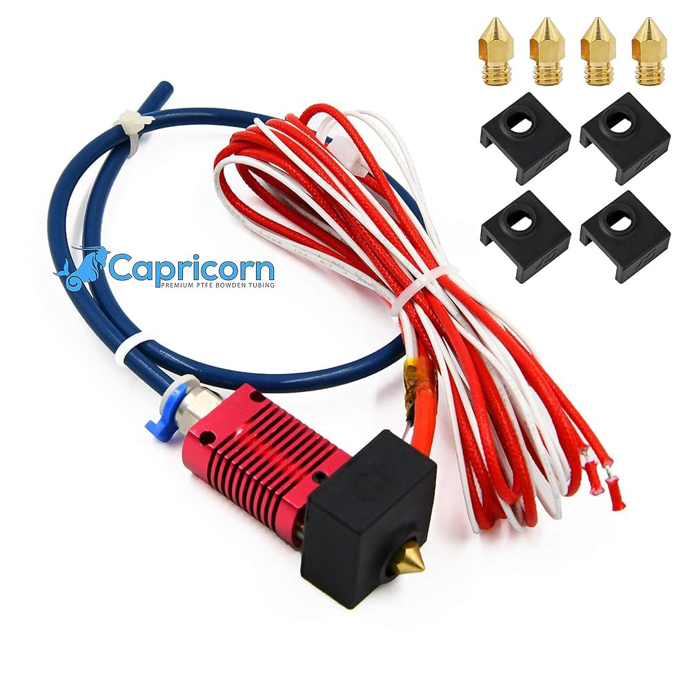 크리알리티 엔더 3 /Pro /V2 3D 프린터 조립 압출기 MK8 핫엔드 키트 24V, 0.4mm 노즐 업그레이드, 저마찰 크리알리티-염소 튜브 포함 - 상품 이미지