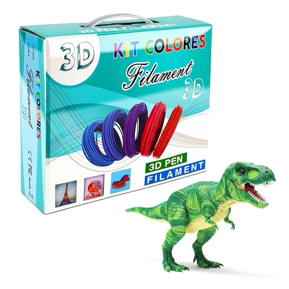 1.75mm PLA 필라멘트 리필 팩, 656피트, 20가지 색상, 개별 포장, 3D 프린팅 펜 사용 가능 - 상품 이미지