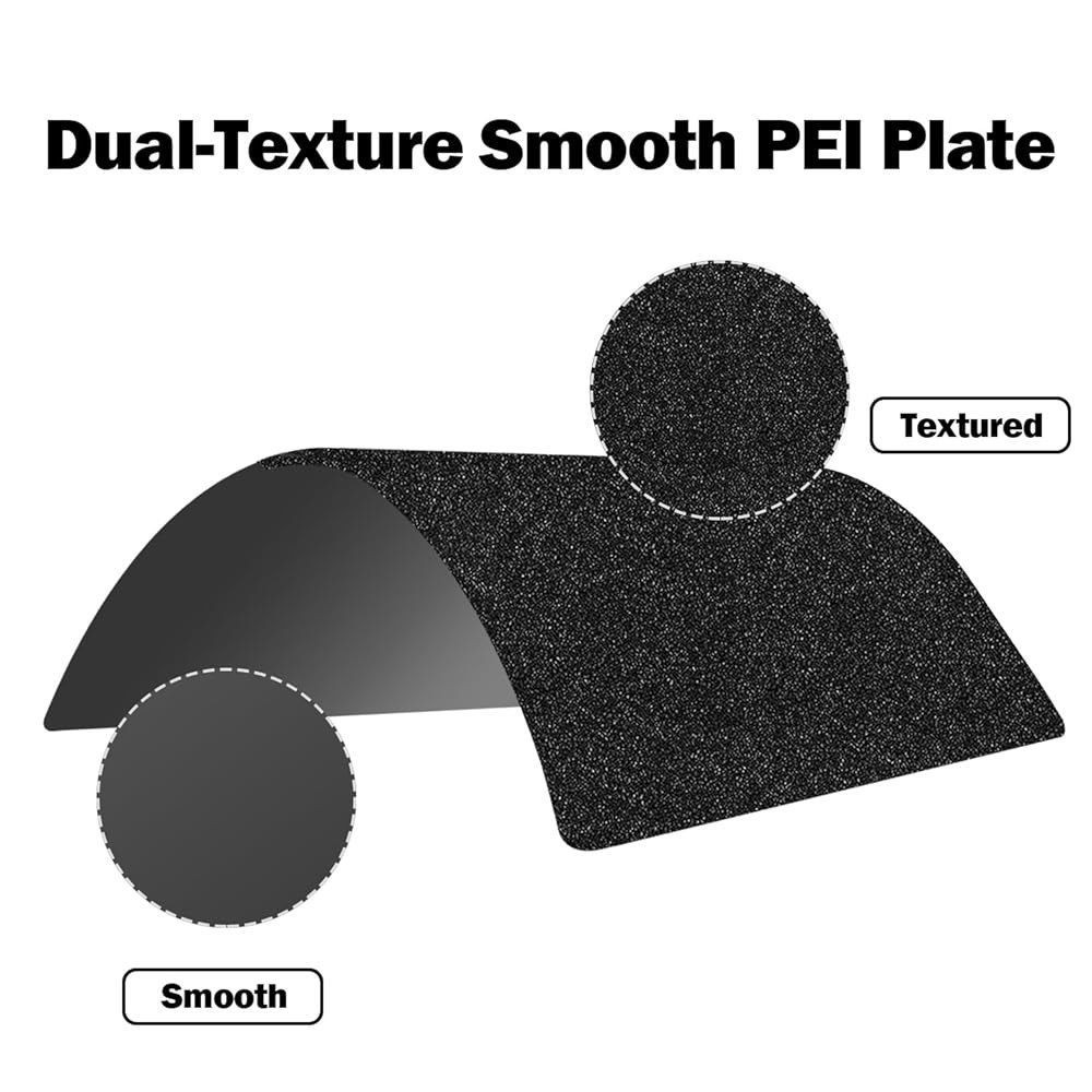 밤부 랩 P2S / P1S P1P A1 X1C X1E 듀얼 텍스처 및 매끄러운 PEI 플레이트 시트 257.5x257.5MM 3D 프린터 액세서리용 온열 침대 스프링 스틸 플렉시블 - 상세 이미지 2