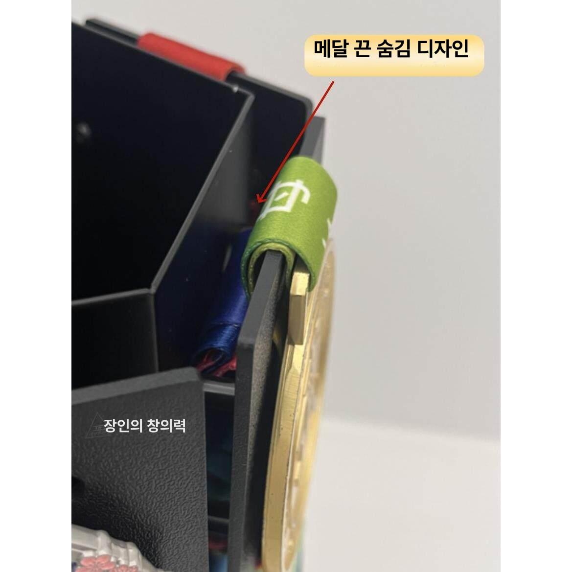 메달보관함 회전 랙 거치대 육각형 1. 정리 디스플레이 방진 육각형 전시대 + 투명 회전판 - 상세 이미지 4