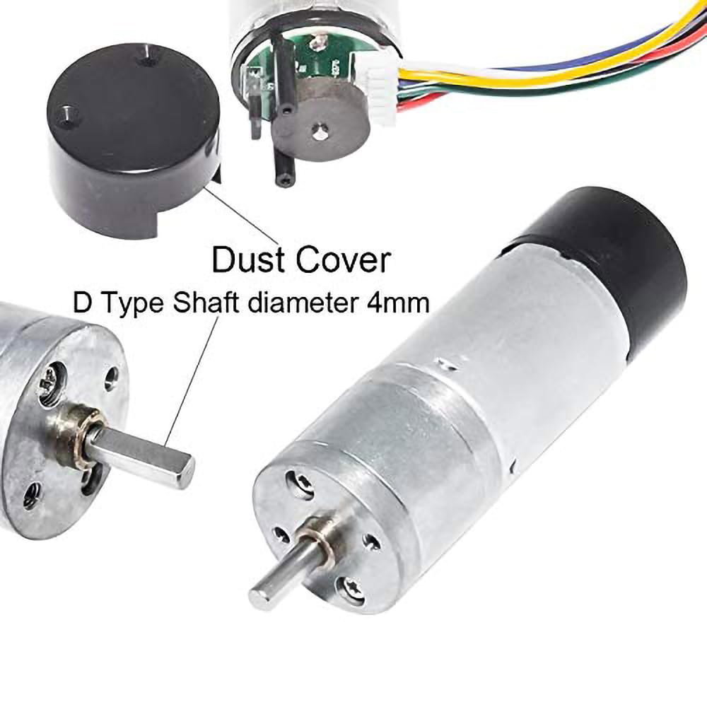 엔코더 금속 기어 모터 12V DC 고속 300RPM 모터(아두이노 및 3D 프린터용 포함) 35RPM 24V - 상세 이미지 3