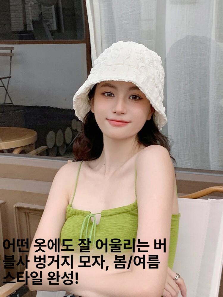 가발달린모자 항암가발 항암모자 펌헤어 여성용 블랙 햇 + 냉브라운 숏 롤 - 상세 이미지 3