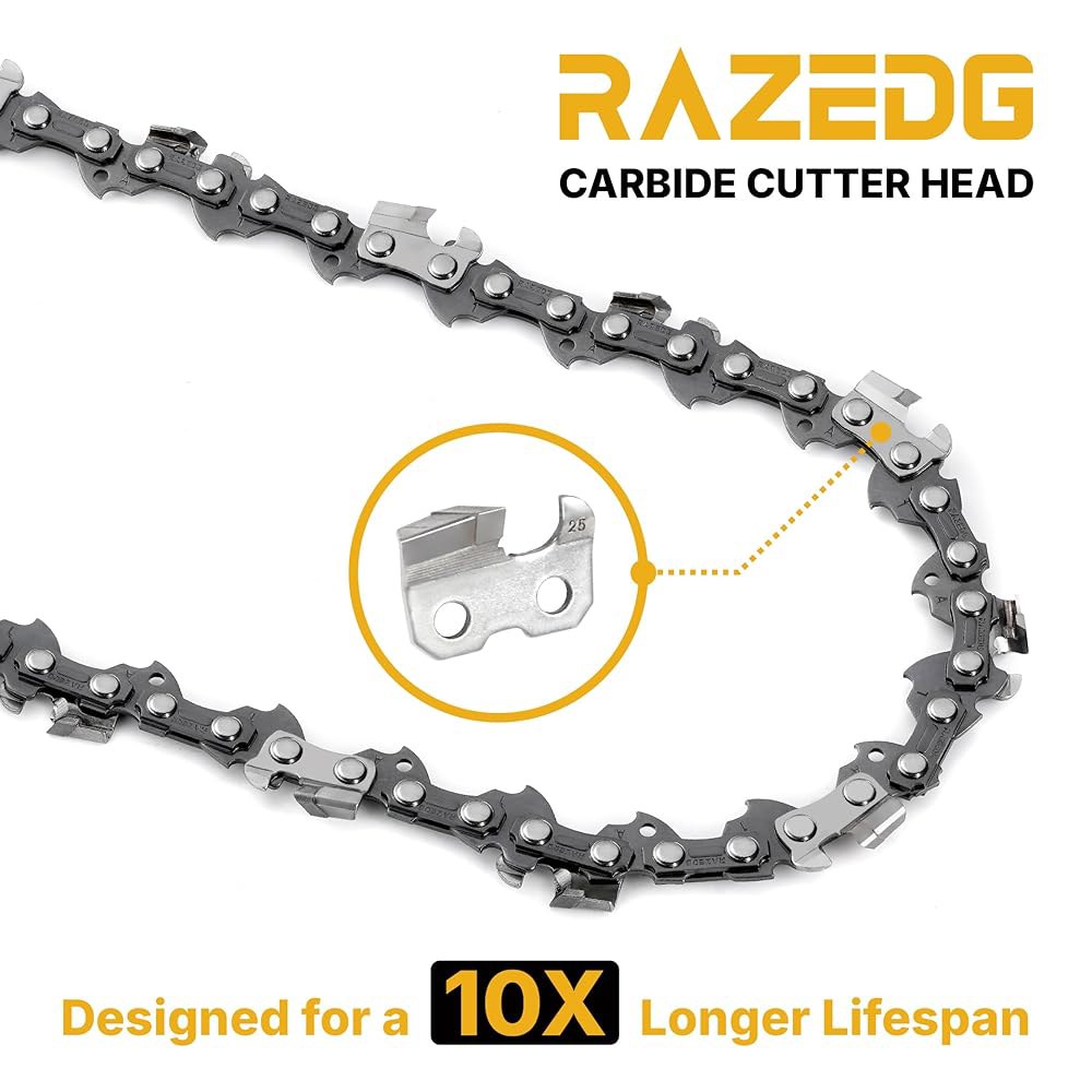 RazEdg 16인치 카바이드 전기톱 체인, 3/8인치 LP 피치, .043인치 게이지, 55개 드라이브 링크, Stihl MS170 MS171 MS180C에 적합, 3610 00 - 상세 이미지 3