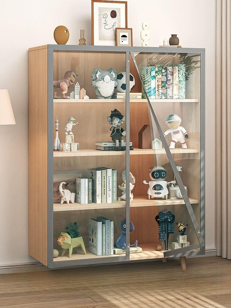 투명책장 가리개 먼지 PVC 수납 방지 선반 문 매직 테이프 투명 캐비닛 커튼 2.5cm 포함 너비 80cmx높이 150cm - 상품 이미지
