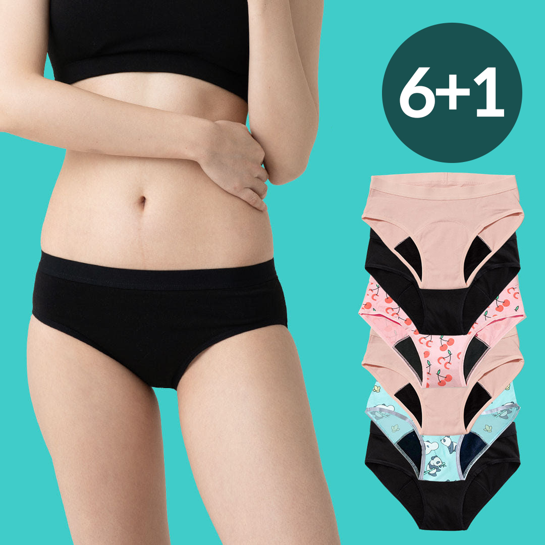 [6+1] 싸이클린 위생팬티 6PACK 첫생리선물 생리샘방지 여성면팬티 순면속옷 오가닉 이미지