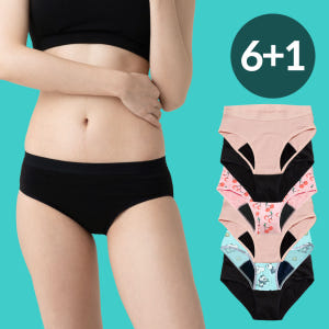 [6+1] 싸이클린 위생팬티 6PACK 첫생리선물 생리샘방지 여성면팬티 ... 착용 후기 | 사이즈/핏 총정리 - 상품 이미지 1
