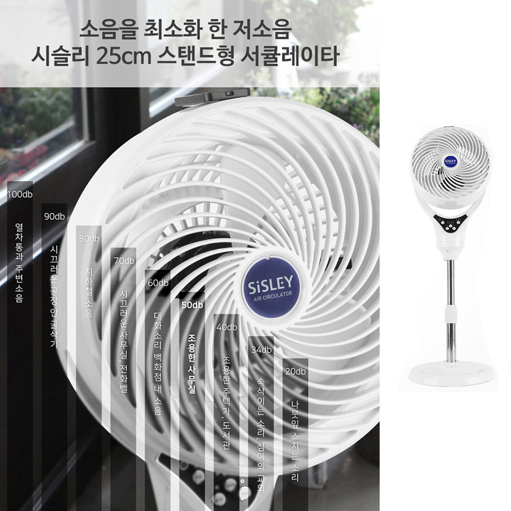 공기정화 음이온 에어써큘레이터 리모컨 사무실 공기순환 에어컨 냉방 냄새배출 습기제거 선풍기 - 상세 이미지 4
