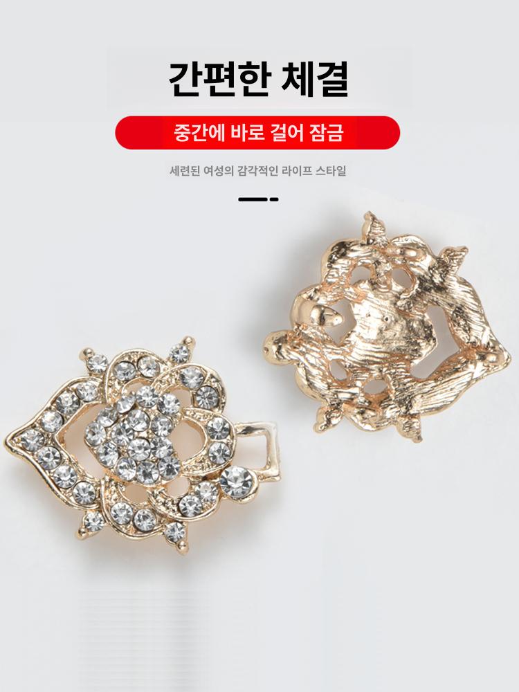 옷핀 빈티지 스웻터 소용돌이 클립 케이프 망토 가디건 브로치 여성 목도리 칼라 걸쇠 원피스 - 상세 이미지 3