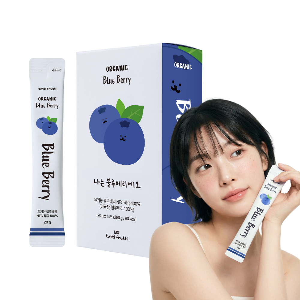 뚜띠프루티 유기농 NFC 블루베리즙 착즙 스틱 100% 20g, 14포, 1개 - 상품 이미지