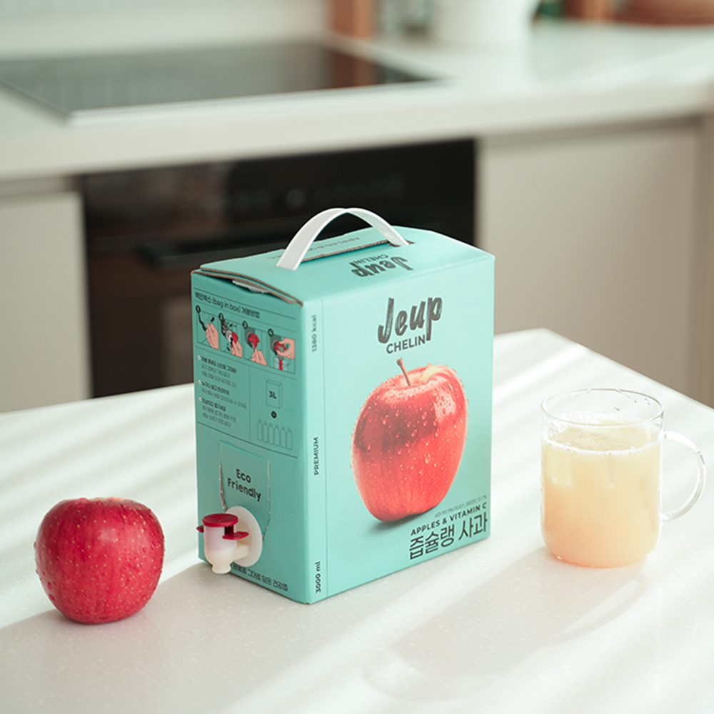 즙슐랭 사과즙 3L 대용량 착즙 주스 NFC 100% 꿀사과즙 BIB - 상품 이미지