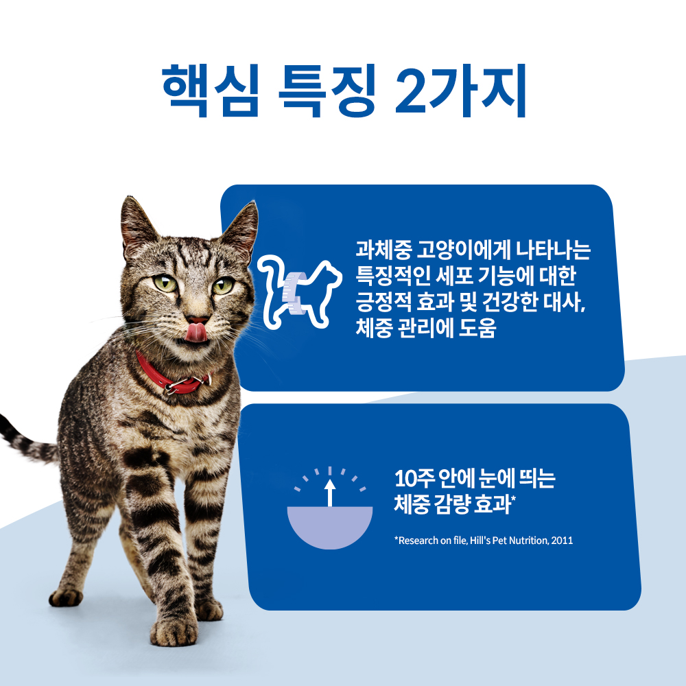 힐스 고양이 어덜트 퍼펙트 웨이트 1.4kg 키튼 다이어트 헤어볼 사료 이미지 3