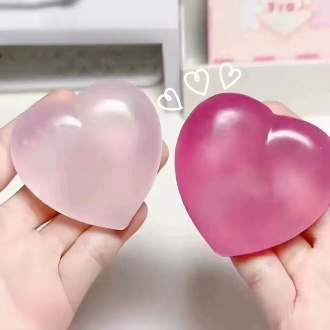 색변화 하트 말랑이 슬랑이 슬라임 쫀득볼 스트레스볼 타바 스퀴시 마시멜로우 커플 우정 선물 - 상품 이미지