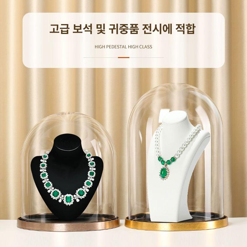 대형 유리돔 디스플 부케 장미 결혼 투명 장식장 전시대 전시 먼지덮개 받침대 글라스 - 상세 이미지 4