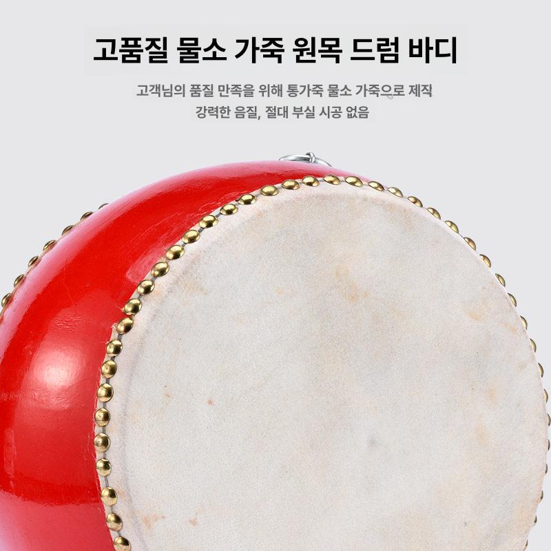 미니 난타북 국악 평북 타악기 입문용 작은북 전통 5인치 (약 16x8.5cm) 나무 막대 포함 - 상세 이미지 2