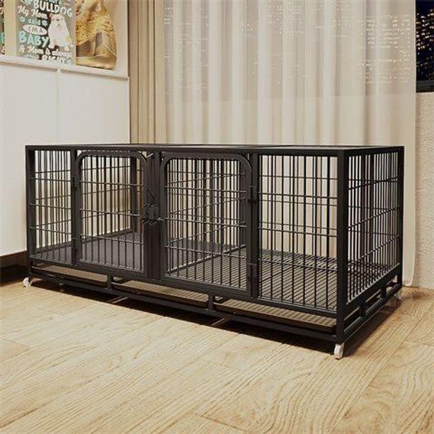 철장 울타리 애견샵 이동장 검정색 사육장 고양이 케이지 블랙 95 3단 95 66 190cm - 상세 이미지 5