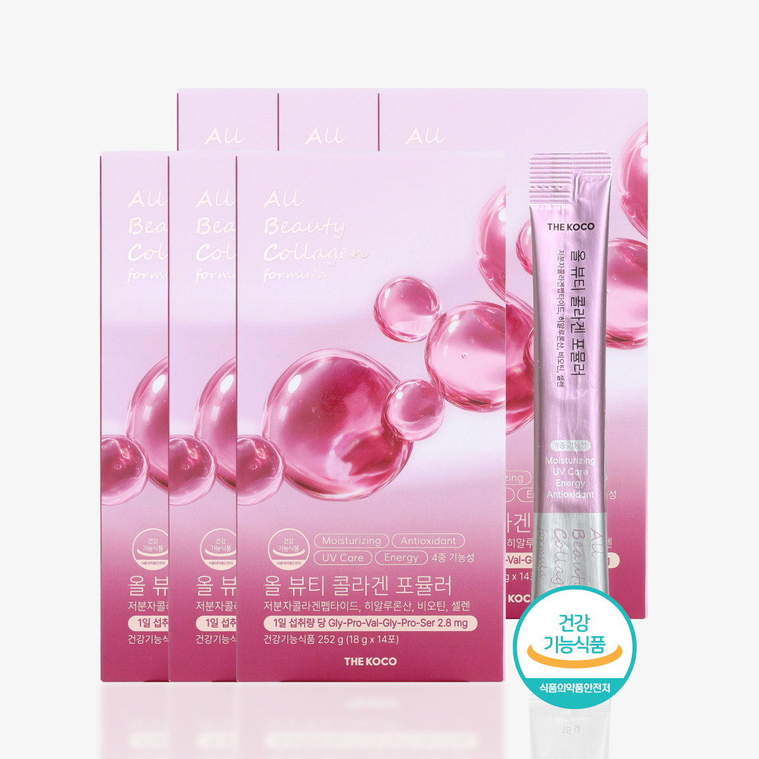 더코코 올 뷰티 콜라겐 히알루론산 비오틴 4중배합 포뮬러 액상 18g 14포, 6개 - 상품 이미지