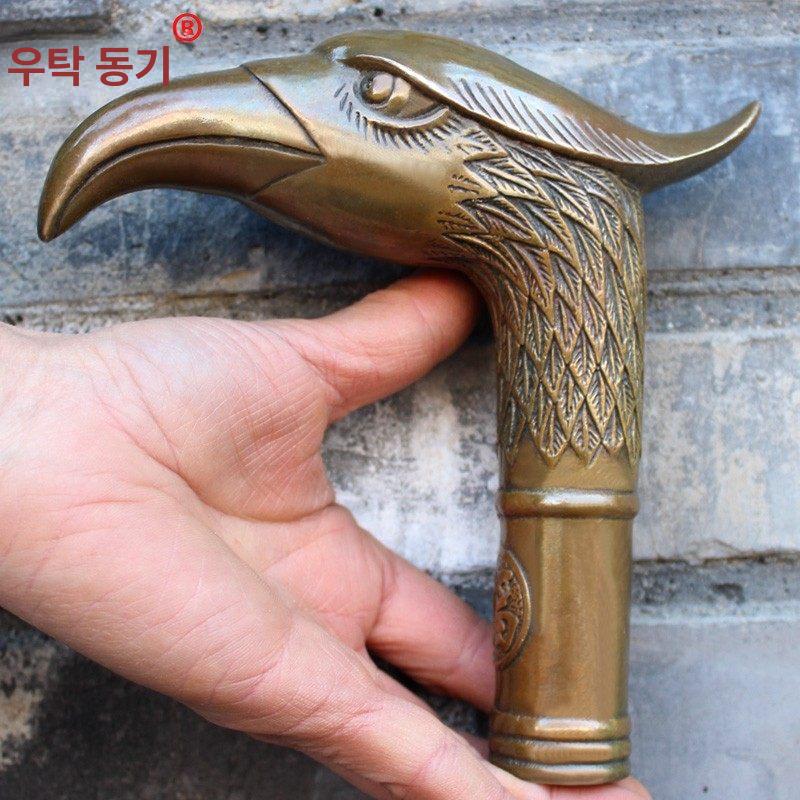 동지팡이 골동품 등산 노인 경량 손잡이 어싱스틱 부처님 작은 용 머리 - 상세 이미지 3