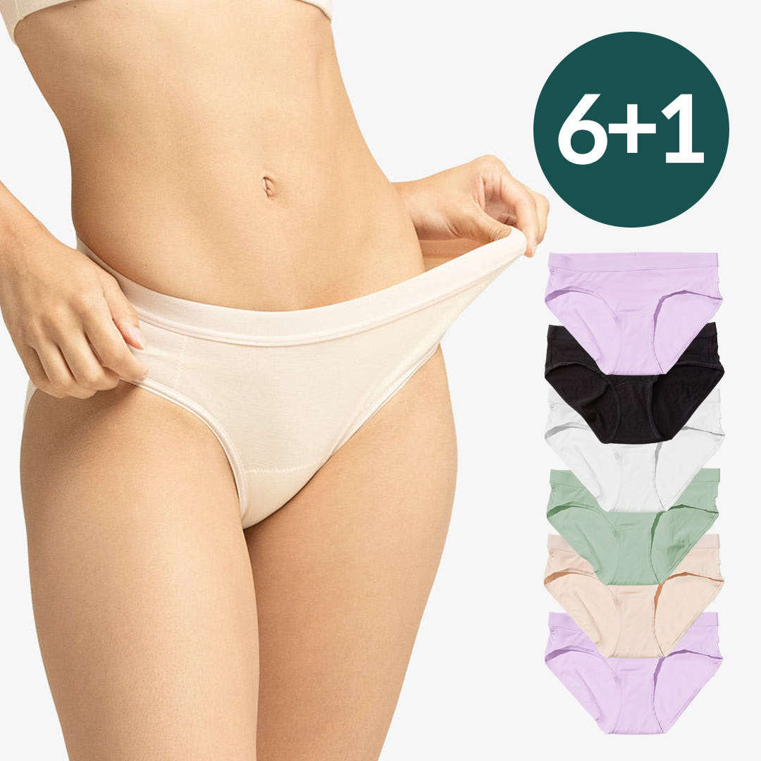 싸이클린 싸이클린 질염팬티 노라이너 6PACK 여성 국산 순면속옷 삼각 사각 하이웨이스트