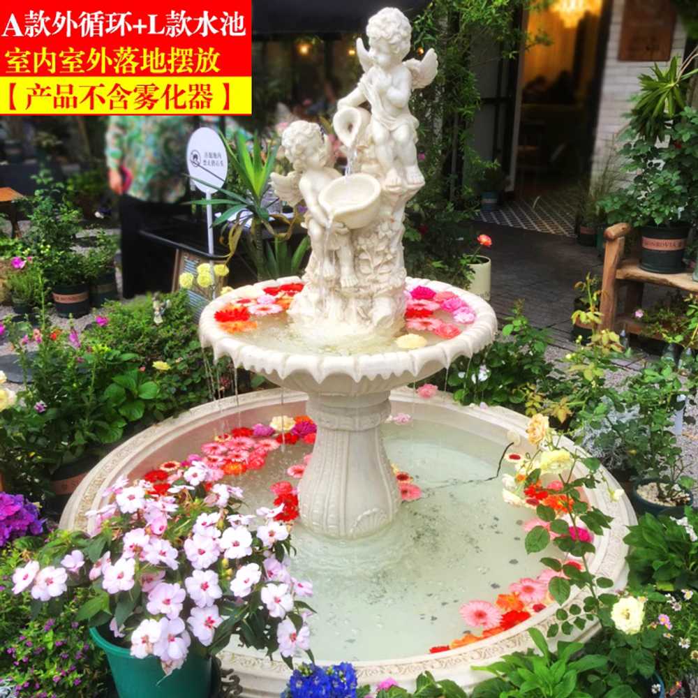 야외 유럽 분수대 정원 마당 용 인테리어 가드닝 조형물 80x80x160 - 상세 이미지 4