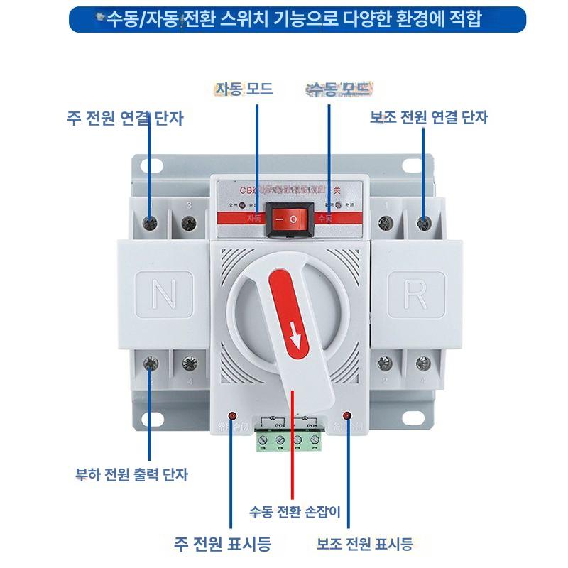 자동절체기 캠핑카 카라반 인버터 전환 스위치 전기 제어 장치 - 상세 이미지 3