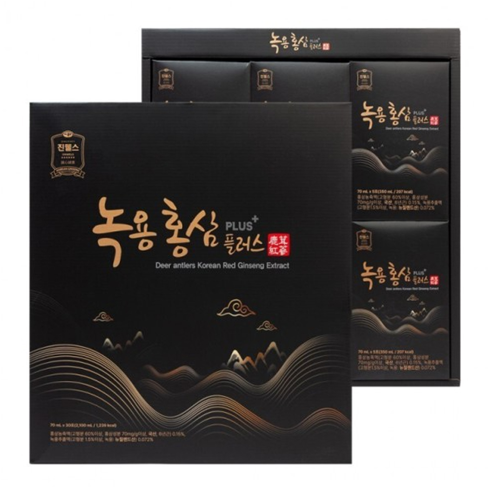진웰스 녹용 홍삼 플러스 70ml x 30포 국내산 6년근 발효 홍삼액 - 상세 이미지 2