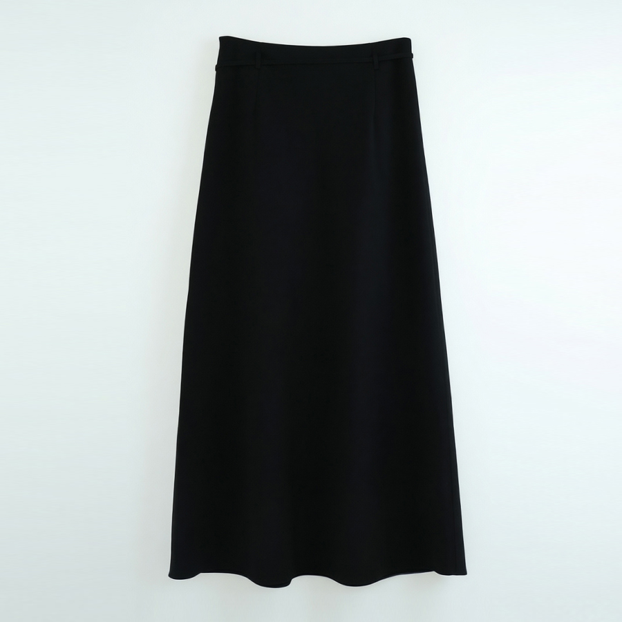 노멀 플레어 벨티드 맥시 롱 스커트 (BLACK, 2 SIZE) - 상세 이미지 2