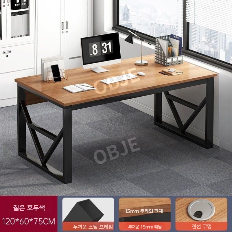 2인용 책상 마주보는 일자형 서랍통 데스크 컴퓨터 사무용 책상 - 상세 이미지 4