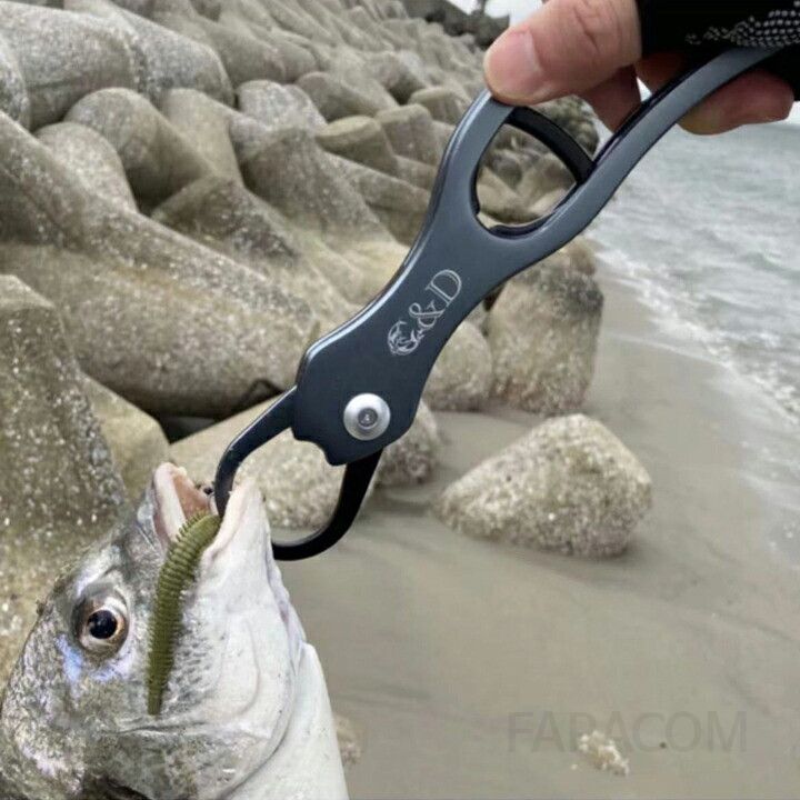 일본 G&amp;D 초경량 알루미늄 피쉬그립 30kg 내하중 고기집게 피싱그립 농어 방어 부시리 배스 루어 낚시용품 [관부가세포함] 건메탈 - 상세 이미지 5