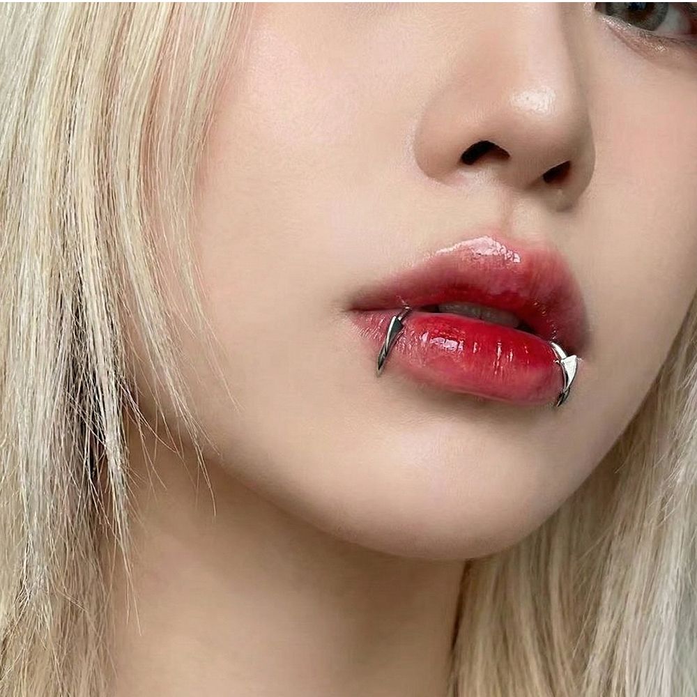 페이크 피어싱 미니 볼타입 링타입 송곳니 디자인 가짜 코링 귀거리 입술 코피어싱 - 상세 이미지 2