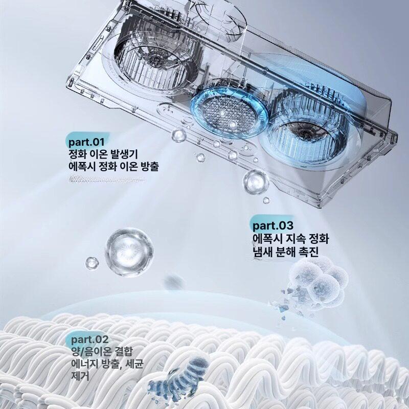천장형 화장실 온풍기 천정형 히터 센서 리모컨 열풍기 일체형 전기 벽걸이 전기히터 - 상세 이미지 2