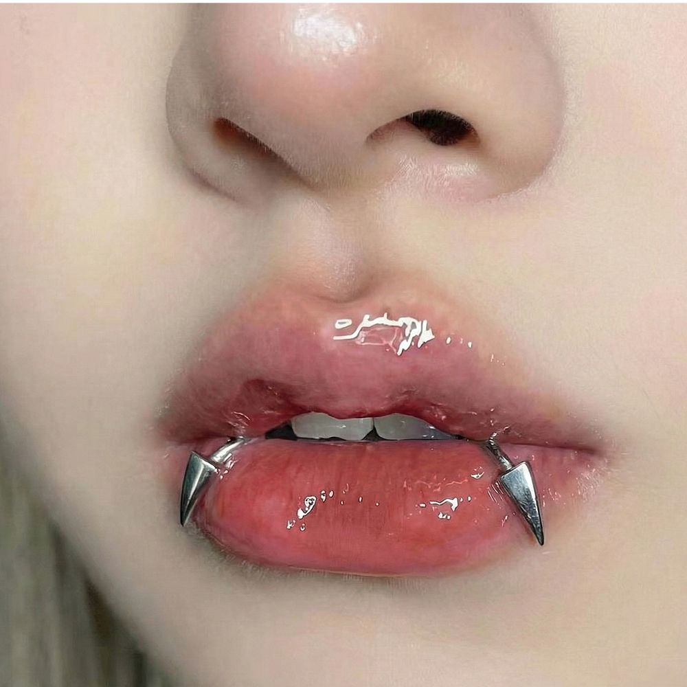 페이크 피어싱 미니 볼타입 링타입 송곳니 디자인 가짜 코링 귀거리 입술 코피어싱 - 상세 이미지 3