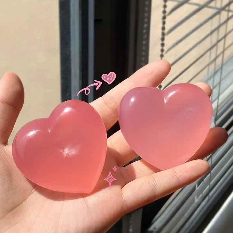 색변화 하트 말랑이 슬랑이 슬라임 쫀득볼 스트레스볼 타바 스퀴시 마시멜로우 커플 우정 선물 - 상세 이미지 3