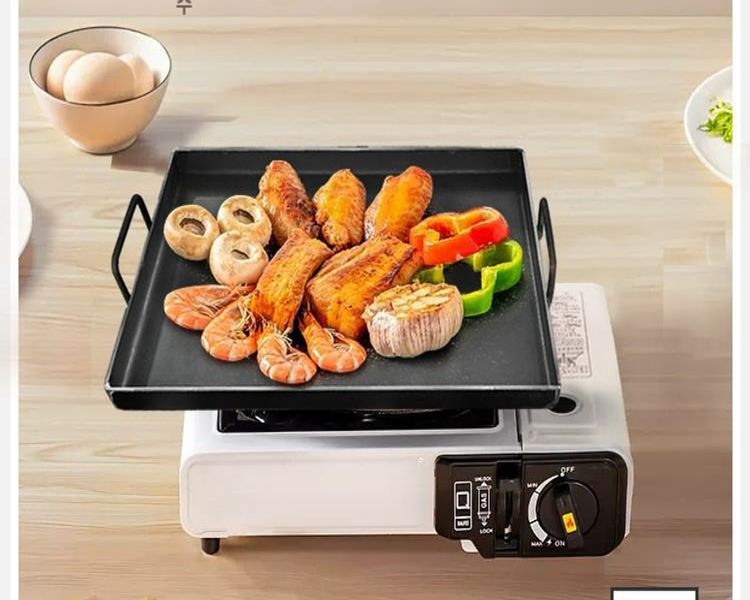 업소용 철판 무쇠 6 닭갈비판 사각 8mm 31x22 6mm 2.5cm - 상품 이미지