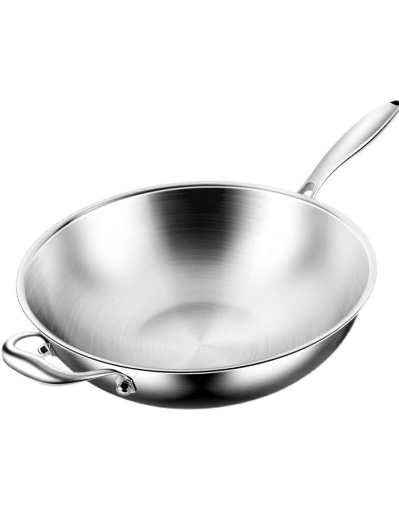 316스텐 전골냄비 파티웍 통7중 찜요리 대형 무코팅 38cm 둥근 바닥 뚜껑형 - 상품 이미지