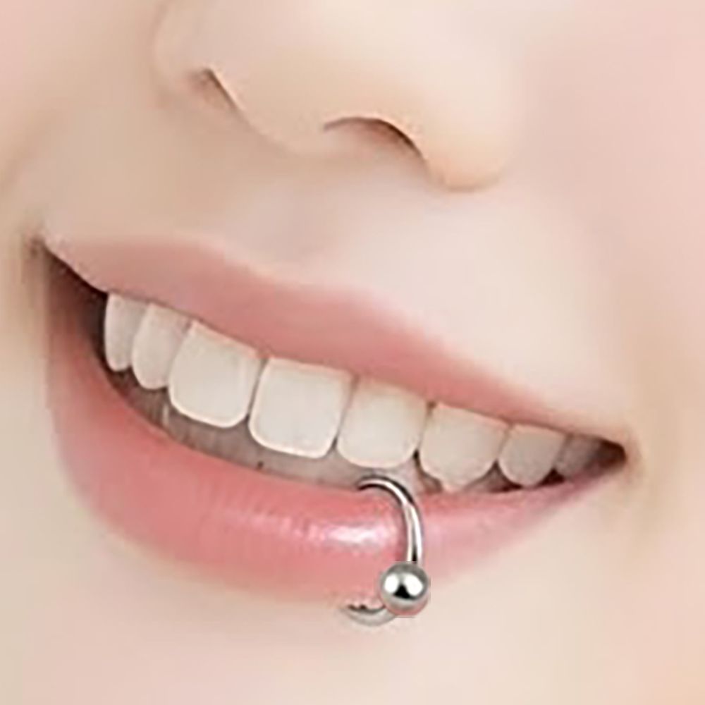 페이크 피어싱 미니 볼타입 링타입 송곳니 디자인 가짜 코링 귀거리 입술 코피어싱 - 상품 이미지