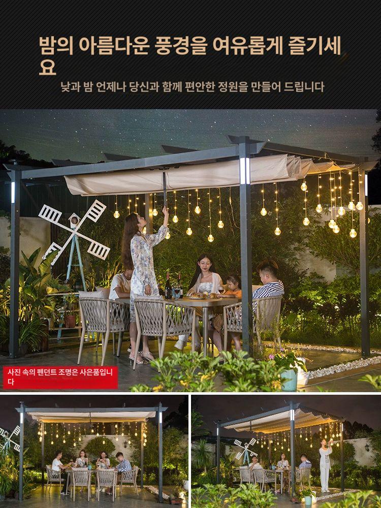 차양막 패브릭 천 지붕 구매 추가 차고 야외용 천막 방수 자외선 옥상 차광막 차단 - 상세 이미지 3