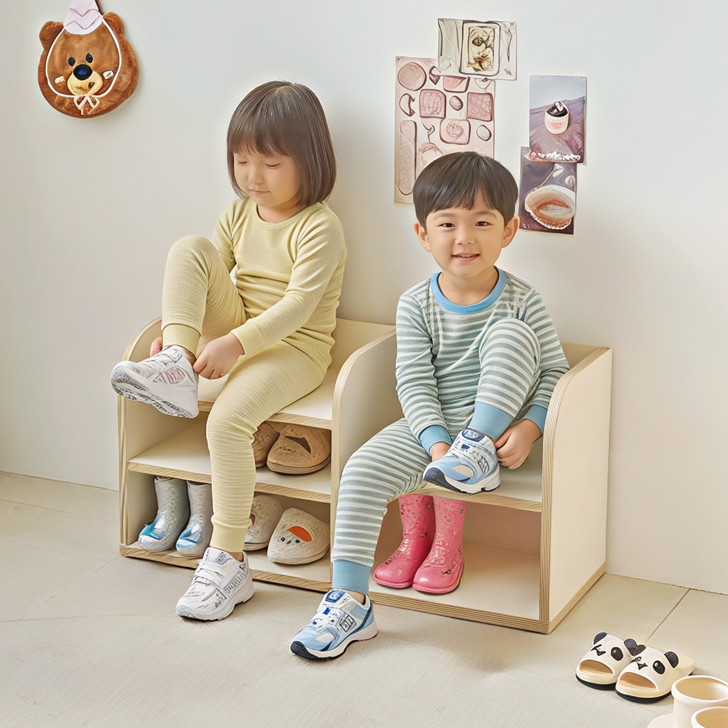 아기 슈벤치 미니 신발장 아기 현관의자 벤치 신발장