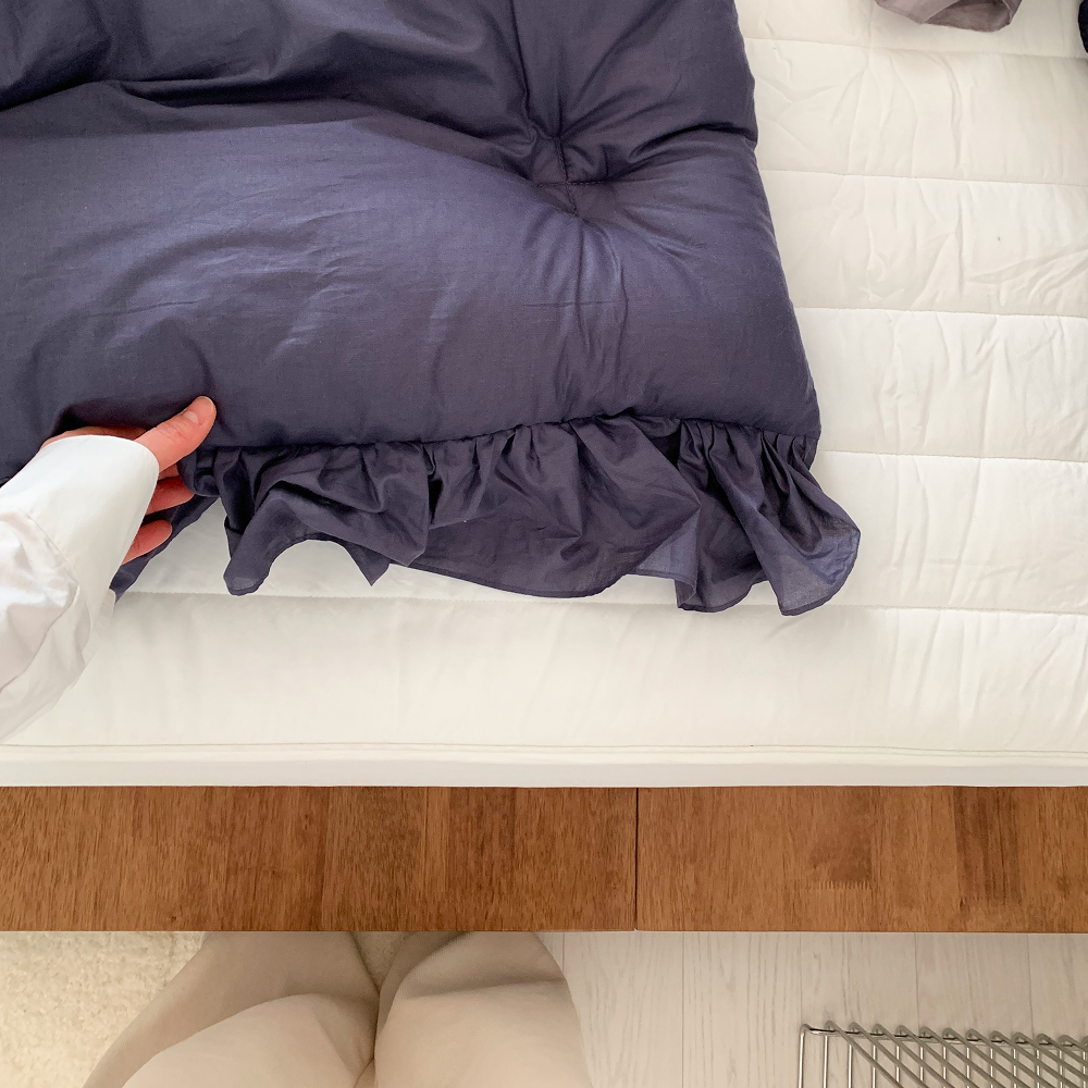 부드러운 60수 아사 순면 프릴이불 국내제작 사계절 항균 프렌치 멜로우 차렵이불 SS