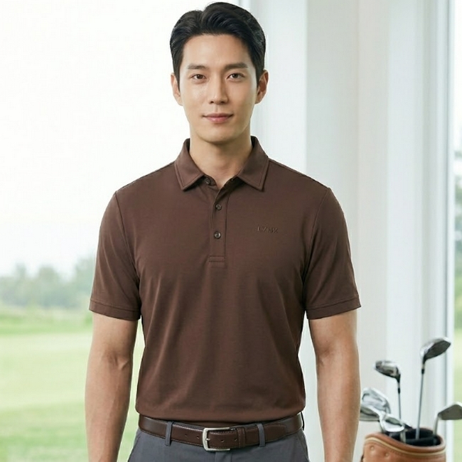 링스 골프 남성 여름 일상복 면혼방 필드룩 골프 반팔 타셔츠 - 상품 이미지