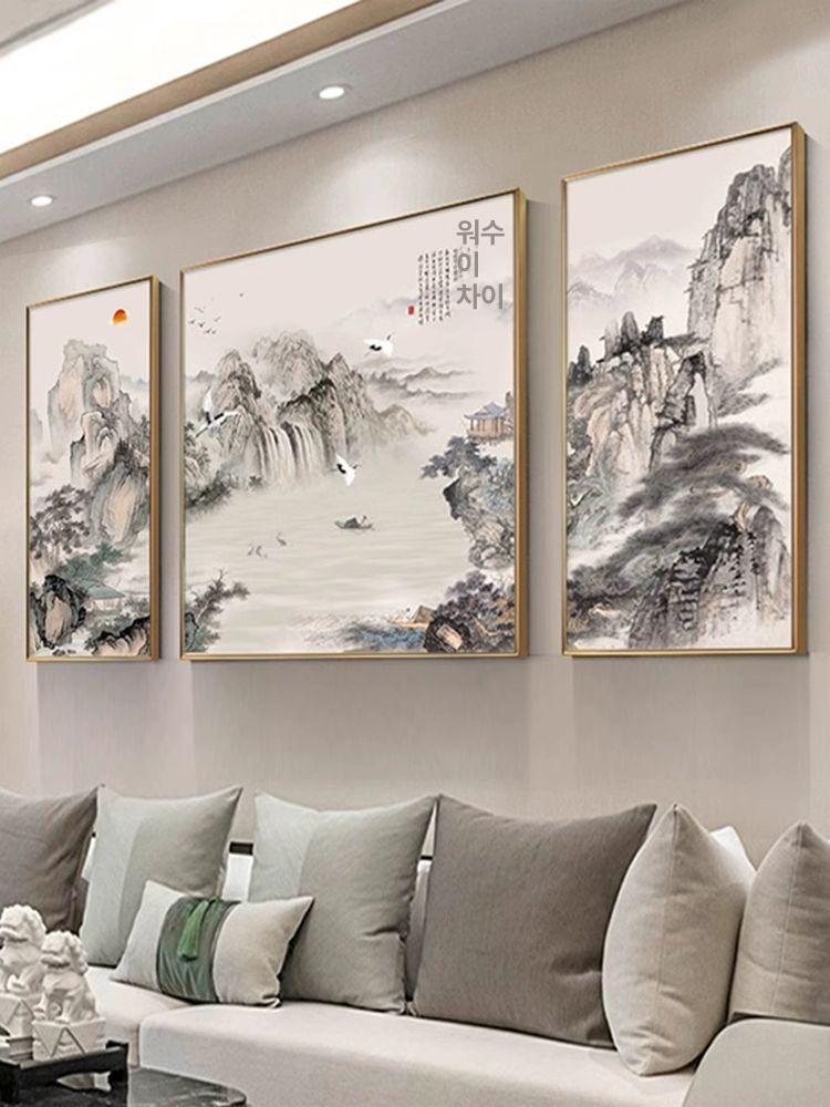 거실 그림 대형 배경 동양화 삼단 캔버스 인테리어 추상화 북유럽 풍경화 포스터 집들이 - 상세 이미지 2