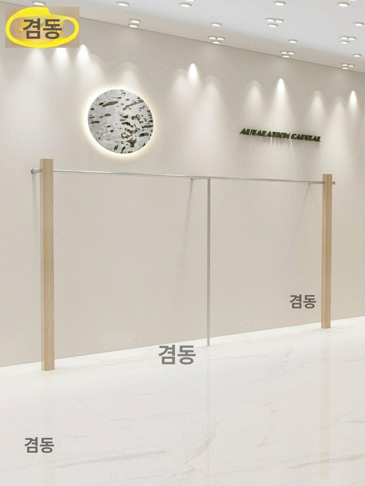 원목 드레스룸 스탠드옷걸이 매장용 옷가게 거실 수납 L자형 바닥 선반 - 상세 이미지 3