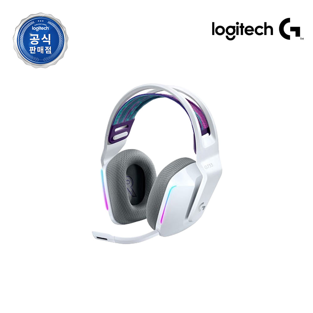 [헤드셋파우치 증정] 로지텍코리아 공식 G733 LIGHTSPEED 무선 게이밍 헤드셋 화이트 - 상품 이미지