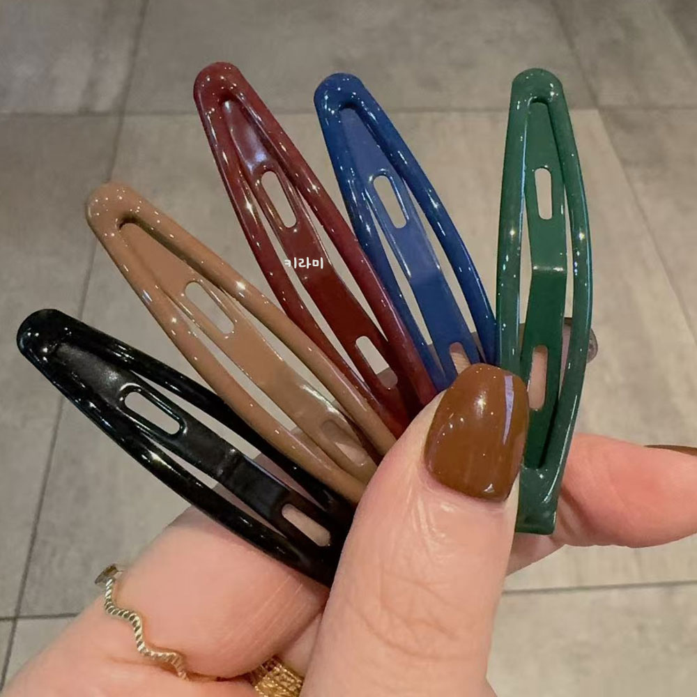 톤다운 타원 똑딱핀 옆머리헤어핀 잔머리정리 머리핀 이미지 6