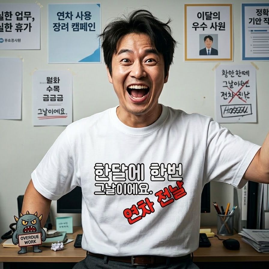 직장인 웃긴 반팔티 반팔티셔츠 회사원 재미있는 선물 재밌는 쓸데없는 선물 병맛 - 상품 이미지