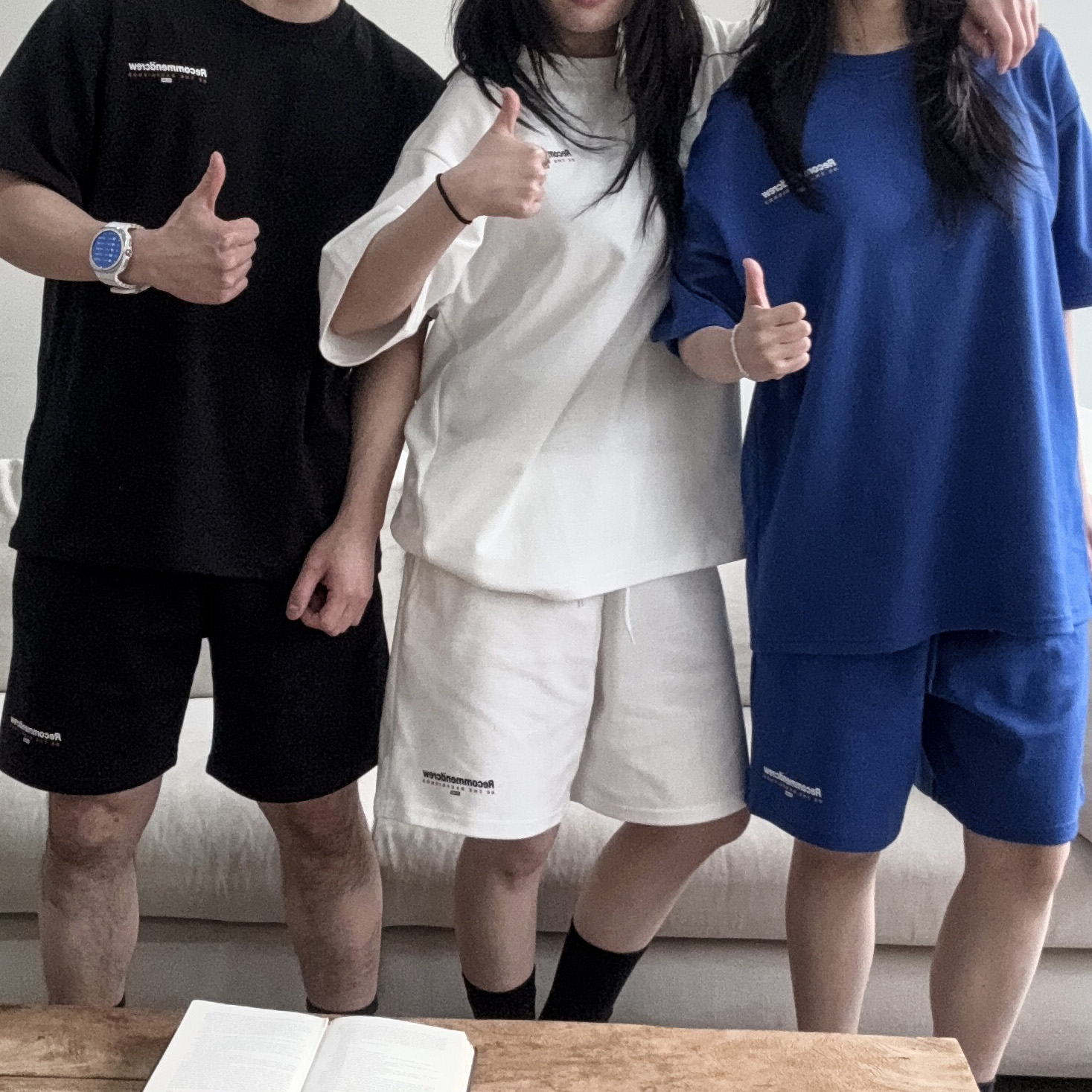 공용 리커먼드 여름 트레이닝 세트 반팔 반바지 오버핏 데일리룩 원마일웨어 츄리닝 셋업 - 상세 이미지 5