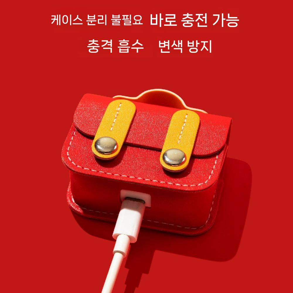 갤럭시 버즈4 프로 보호 케이스 일체형 가죽 파우치 커버 - 상세 이미지 5