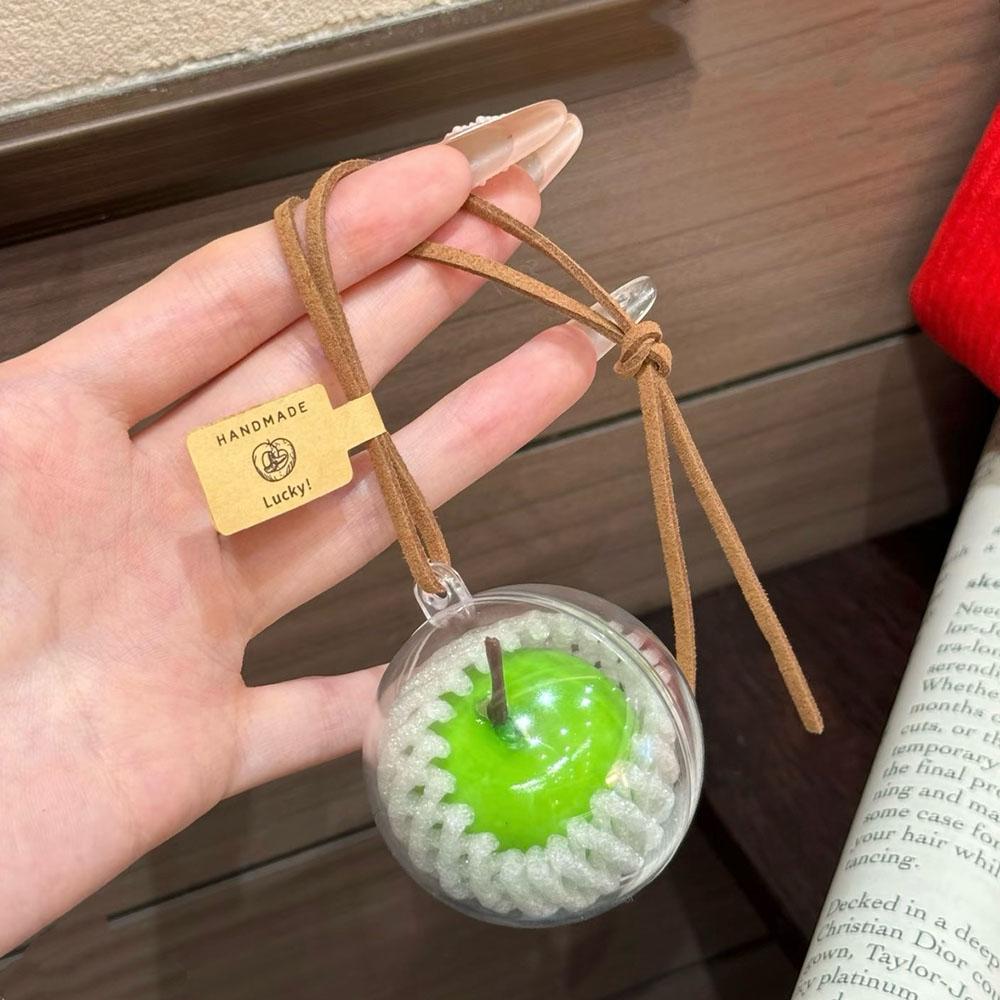 사과 키링 가방 고리 투명케이스 백꾸 키홀더 소품 - 상세 이미지 5
